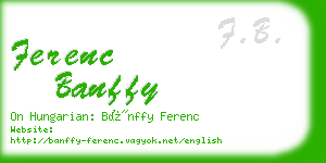 ferenc banffy business card